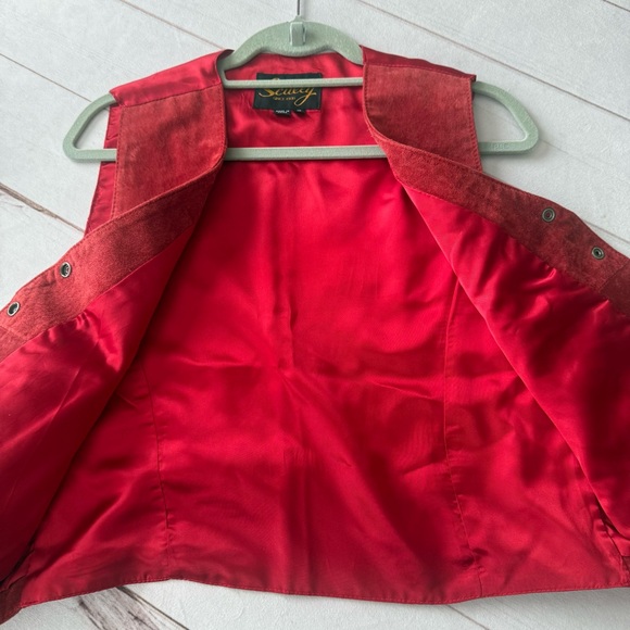 Scullly Red Genuine Leather Fringe Vest Coachella, Cowgirl, Rodeo Women’s 10 - Picture 5 of 16